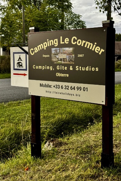 Camping le Cormier, Begrüssungsschild