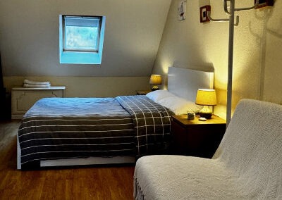 Gite la Grange rustique, Schlafzimmer mit Schlafsofa