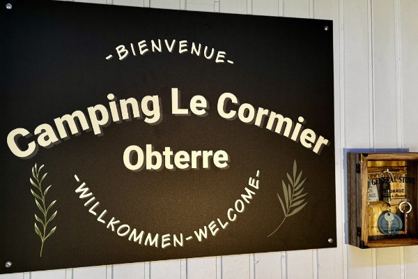 Camping le Cormier, panneau de réception